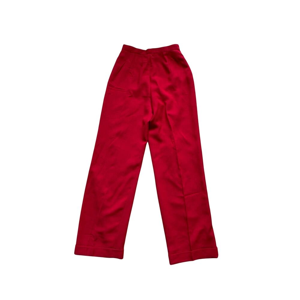 Lauren Ralph Lauren Red Wool Trousers 6 NWT High Rise Pleated Cuffed USA Vintage